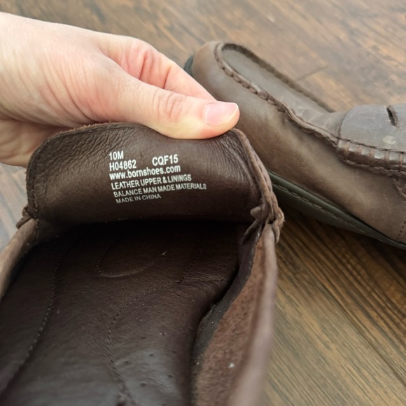 Born Simon Penny Distressed Leather Brown Slip On Comfort Loafers Mens Size 10 - Picture 10 of 10